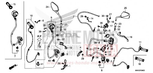 HANDLE LEVER/SWITCH/CABLE (CRF1000A/A2/AL/AL2) CRF1000AJ de 2018